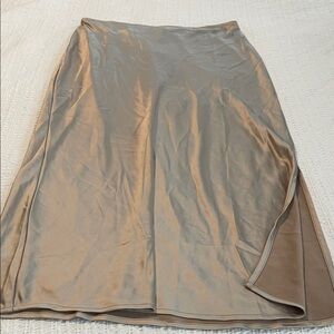 Satin A-Line Skirt in Champagne